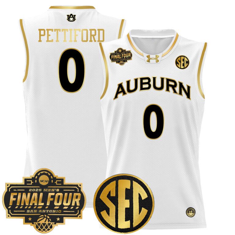 Men Auburn Tigers white Custom 2025 Final Four Patch Lightweight  NCAA Jerseys->customized ncaa jersey->Custom Jersey